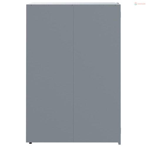 Szürke acél kerekes tároló 5 szemeteskukához 345 x 79 x 117 cm