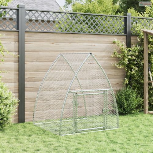 Szürke horganyzott acél nyúlketrec 105 x 100 x 120 cm