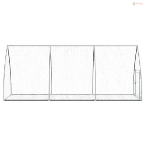 Szürke horganyzott acél nyúlketrec 105 x 300 x 120 cm