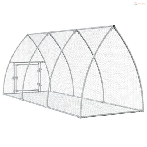 Szürke horganyzott acél nyúlketrec 105 x 300 x 120 cm