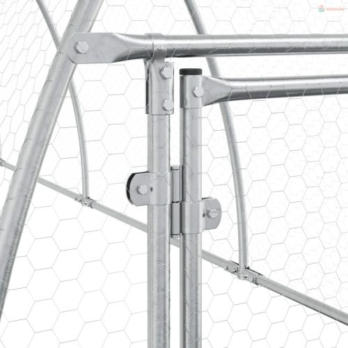 Szürke horganyzott acél nyúlketrec 105 x 300 x 120 cm