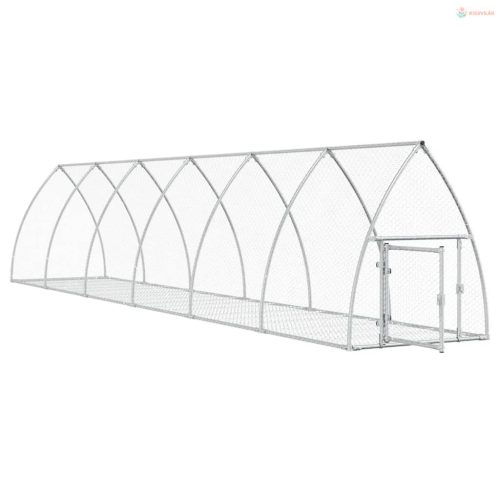 Szürke horganyzott acél nyúlketrec 105 x 600 x 120 cm