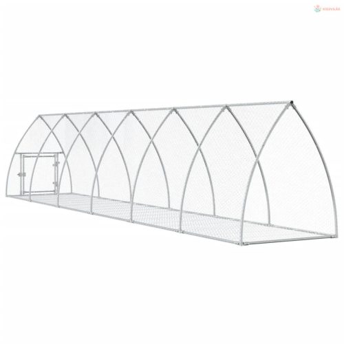 Szürke horganyzott acél nyúlketrec 105 x 600 x 120 cm