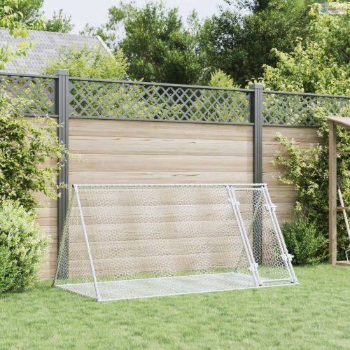 Szürke horganyzott acél nyúlketrec 200 x 105 x 91 cm