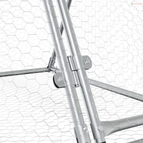 Szürke horganyzott acél nyúlketrec 200 x 105 x 91 cm