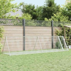 Szürke horganyzott acél nyúlketrec 400 x 105 x 91 cm