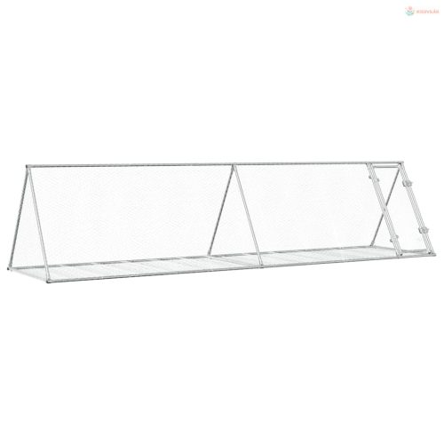 Szürke horganyzott acél nyúlketrec 400 x 105 x 91 cm