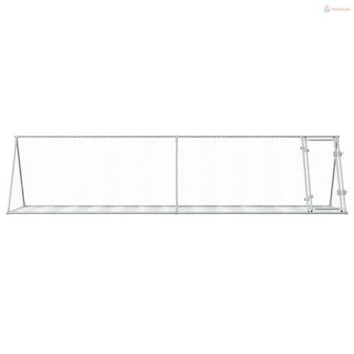 Szürke horganyzott acél nyúlketrec 400 x 105 x 91 cm