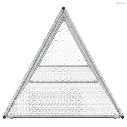 Szürke horganyzott acél nyúlketrec 400 x 105 x 91 cm