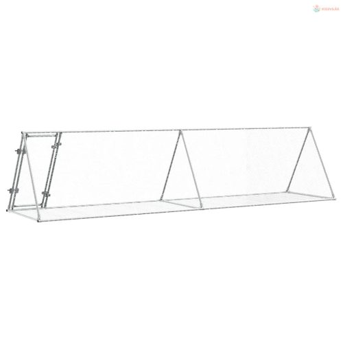 Szürke horganyzott acél nyúlketrec 400 x 105 x 91 cm