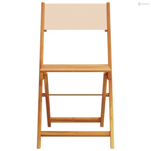 3 részes bézs szövet és tömör fa bisztrószett