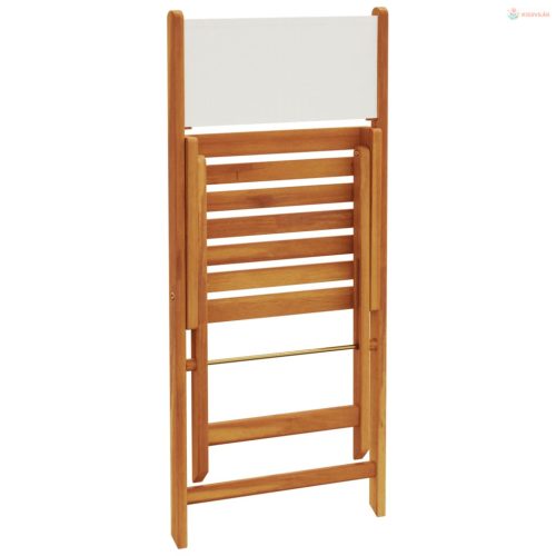 3 részes krémfehér szövet és tömör fa bisztrószett