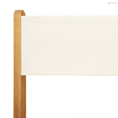 5 részes krémfehér szövet és tömör fa kerti étkezőgarnitúra