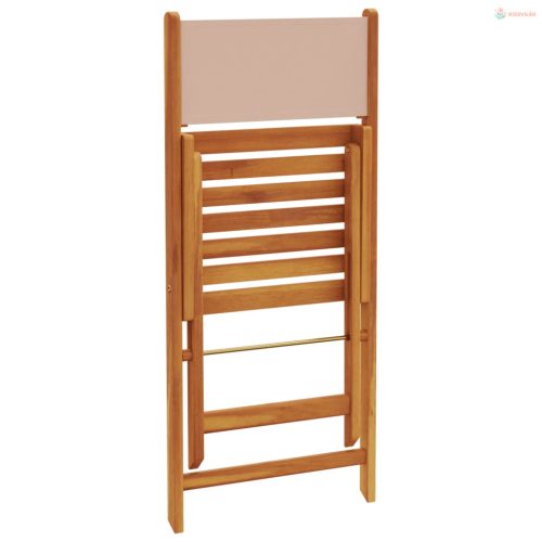 5 részes tópszínű szövet és tömör fa kerti étkezőgarnitúra