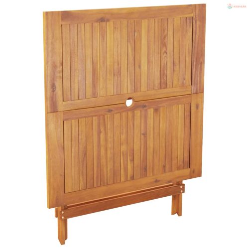 5 részes antracitszürke szövet tömör fa kerti étkezőgarnitúra