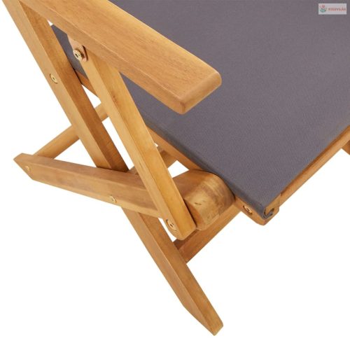 5 részes antracitszürke szövet tömör fa kerti étkezőgarnitúra