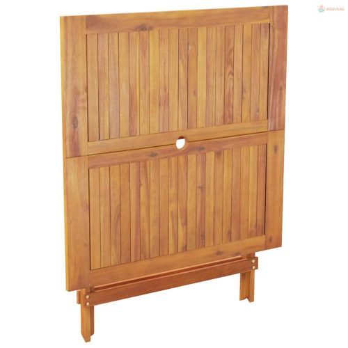 5 részes levélmintás szövet és tömör fa kerti étkezőgarnitúra