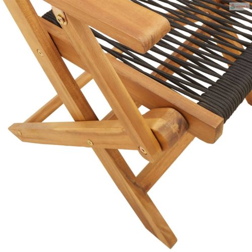 3 részes fekete polipropilén és tömör fa bisztrószett