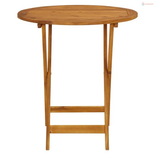 3 részes szürke polipropilén és tömör fa bisztrószett