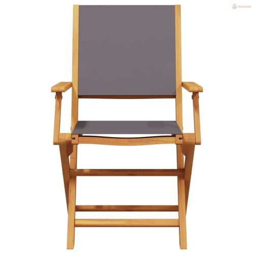 3 részes antracitszürke szövet és tömör fa bisztrószett