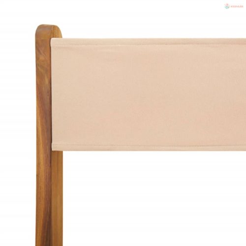 3 részes bézs szövet és tömör fa bisztrószett