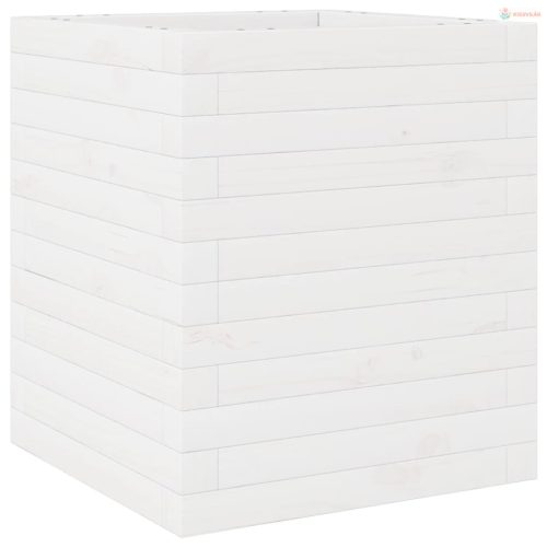 Fehér tömör fenyő virágláda 40x40x46 cm