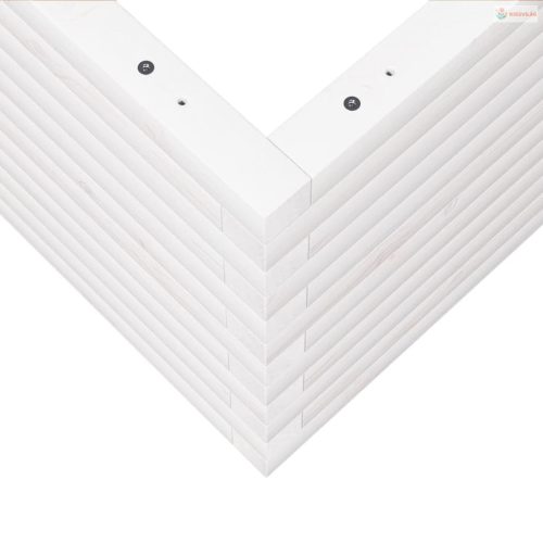 Fehér tömör fenyőfa kerti virágláda 60x60x46 cm