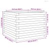 Fehér tömör fenyőfa kerti virágláda 60x60x46 cm