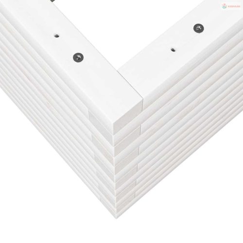 Fehér tömör fenyőfa kerti virágláda 70x70x46 cm