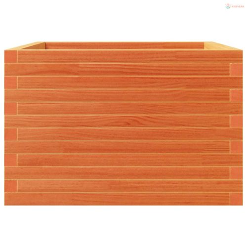 Viaszbarna tömör fenyőfa kerti virágláda 70 x 70 x 46 cm