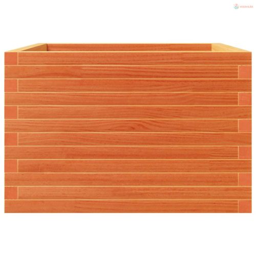 Viaszbarna tömör fenyőfa kerti virágláda 70 x 70 x 46 cm