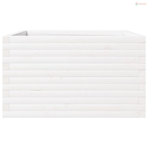 Fehér tömör fenyőfa kerti virágláda 80x80x46 cm