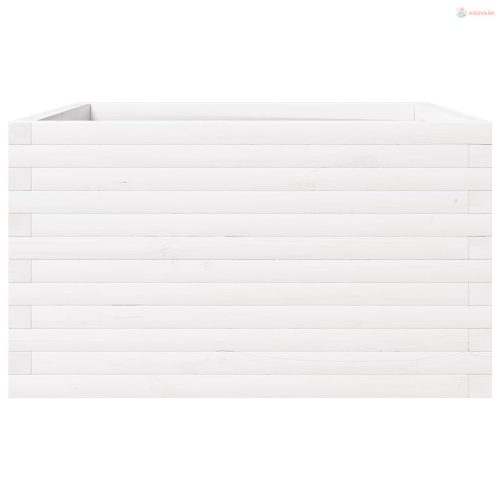 Fehér tömör fenyőfa kerti virágláda 80x80x46 cm