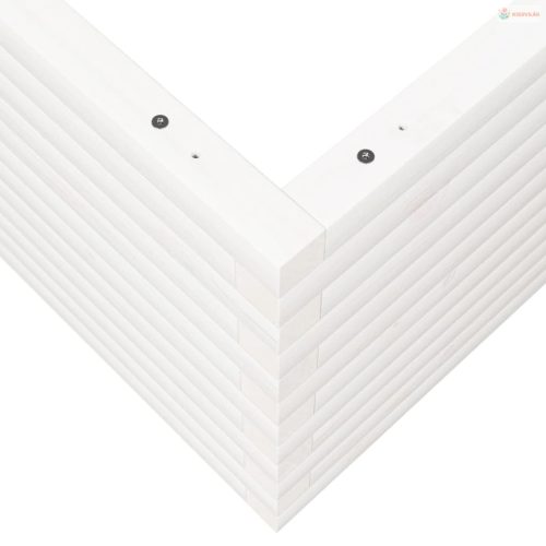 Fehér tömör fenyőfa kerti virágláda 110 x 110 x 46 cm