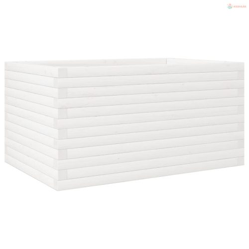 Fehér tömör fenyőfa kerti virágláda 90x60x46 cm