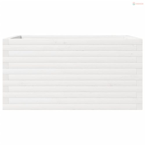 Fehér tömör fenyőfa kerti virágláda 90x60x46 cm