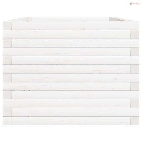 Fehér tömör fenyőfa kerti virágláda 90x60x46 cm