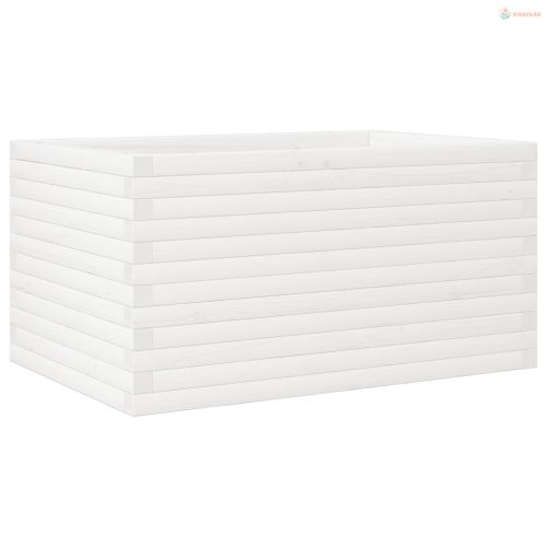 Fehér tömör fenyőfa kerti virágláda 90x60x46 cm
