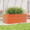 Viaszbarna tömör fenyőfa kerti virágláda 110 x 60 x 46 cm