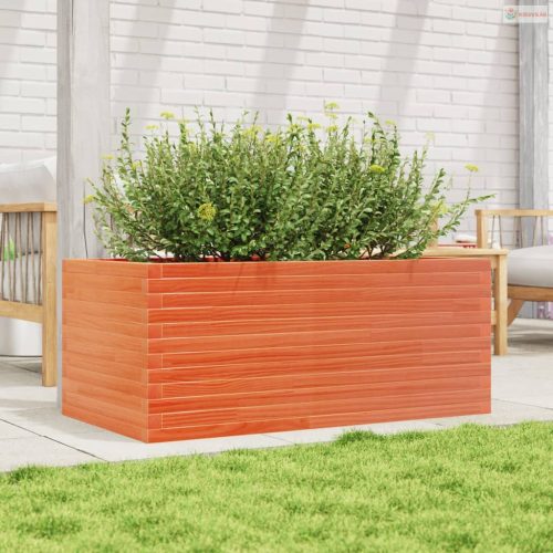 Viaszbarna tömör fenyőfa kerti virágláda 110 x 60 x 46 cm
