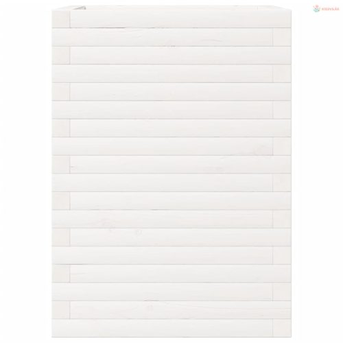 Fehér tömör fenyőfa kerti virágláda 50 x 50 x 68,5 cm