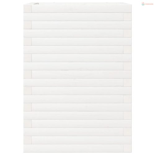 Fehér tömör fenyőfa kerti virágláda 50 x 50 x 68,5 cm