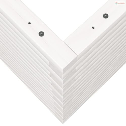 Fehér tömör fenyőfa kerti virágláda 50 x 50 x 68,5 cm