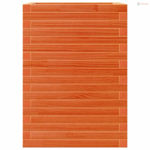 Viaszbarna tömör fenyőfa kerti virágláda 50 x 50 x 68,5 cm