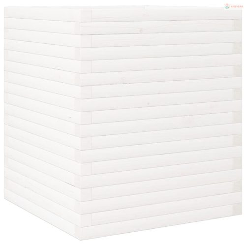 Fehér tömör fenyőfa kerti virágláda 60 x 60 x 68,5 cm