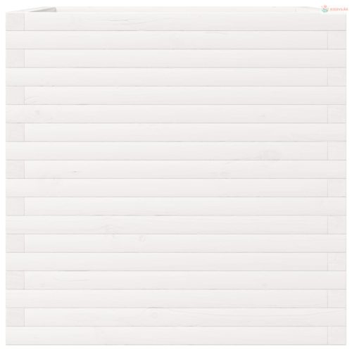 Fehér tömör fenyőfa kerti virágláda 70 x 70 x 68,5 cm