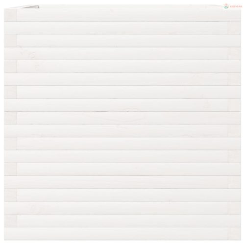 Fehér tömör fenyőfa kerti virágláda 70 x 70 x 68,5 cm