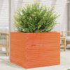 Viaszbarna tömör fenyőfa kerti virágláda 80 x 80 x 68,5 cm