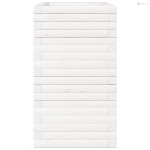 Fehér tömör fenyő kerti növénytartó 70 x 40 x 68,5 cm