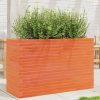 Viaszbarna tömör fenyőfa kerti virágtartó 110 x 40 x 68,5 cm